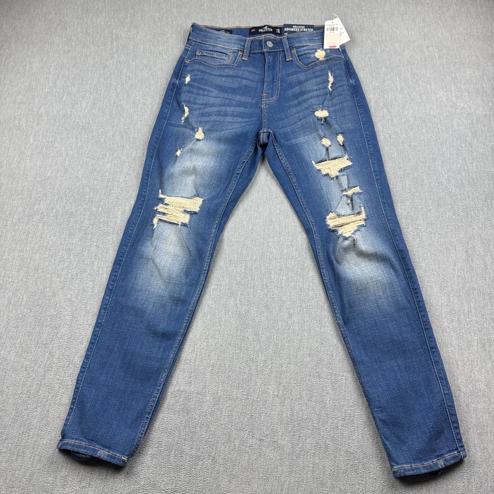 Hollister Jeans Womens 28x28 Advanced Stretch Skinny Distressed High Rise NWT